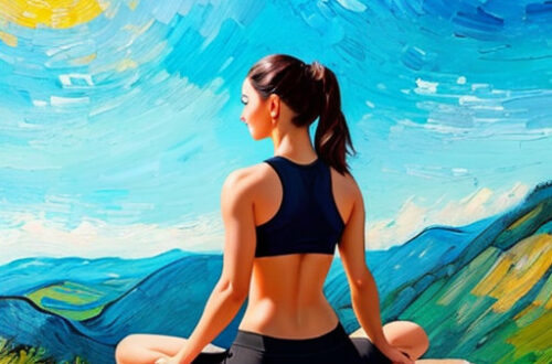 yoga posture montagne peinture