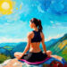 yoga posture montagne peinture